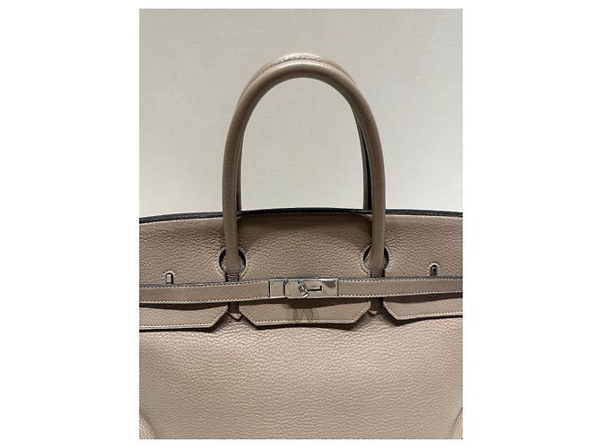 Hermès Birkin 40 Taurillon Clemence Pelle Grigia Grigio - vista 5