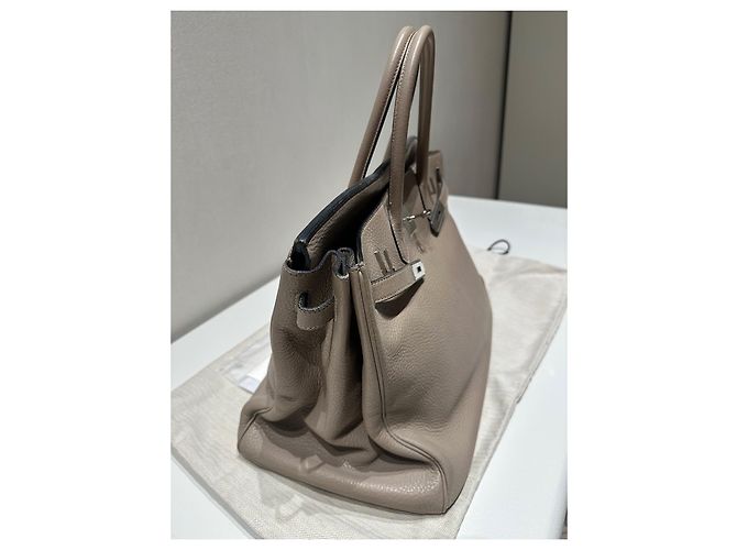 Hermès Birkin 40 Taurillon Clemence Pelle Grigia Grigio - vista 6