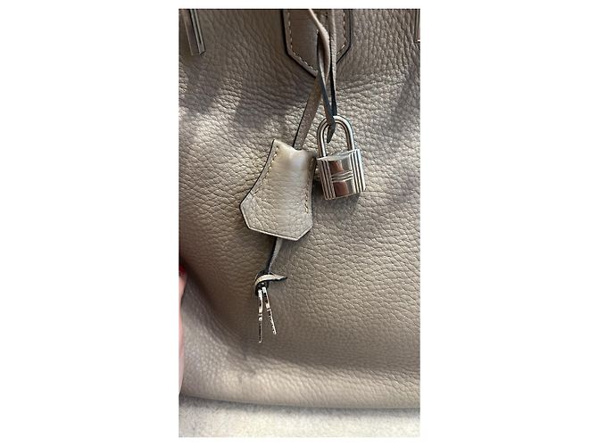 Hermès Birkin 40 Taurillon Clemence Pelle Grigia Grigio - vista 9