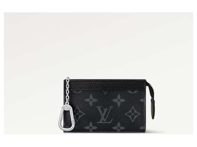 Louis Vuitton Key Pouch Voyage Monogram Eclipse Grigio - vista 2