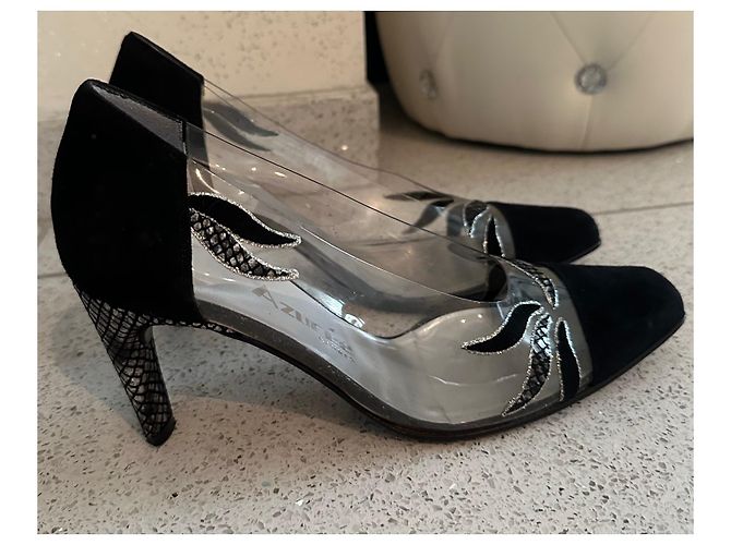 Autre Marque Azure Cannes Pumps Schwarz Leder - Ansicht 2