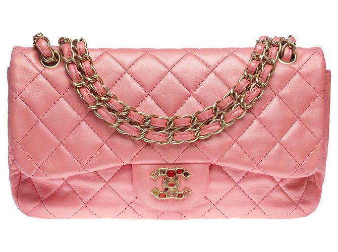 Sac CHANEL Timeless/Classique en Cuir Rose - 101323 - vue 2
