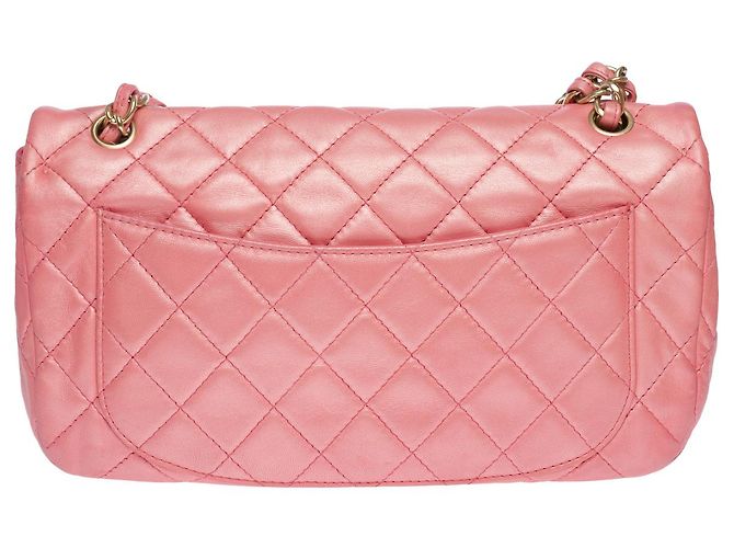 Sac CHANEL Timeless/Classique en Cuir Rose - 101323 - vue 3