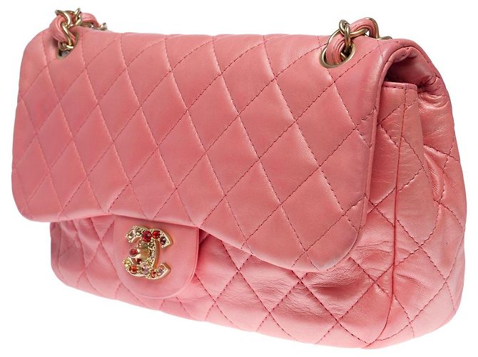 Sac CHANEL Timeless/Classique en Cuir Rose - 101323 - vue 4