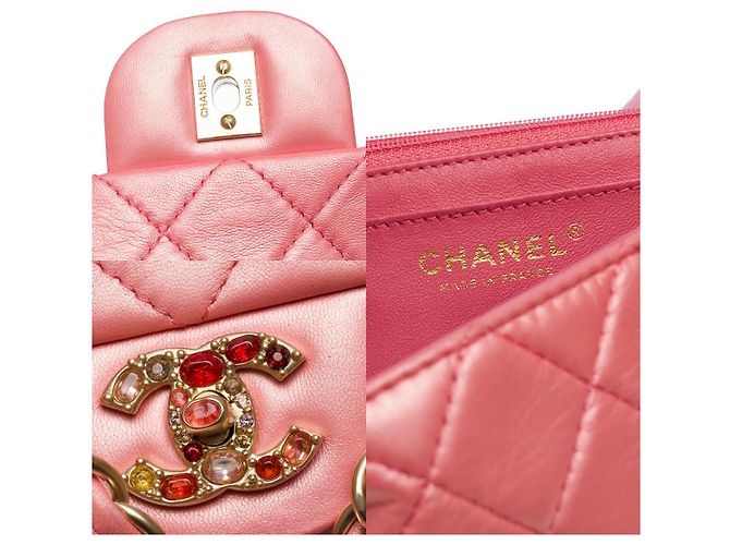 Sac CHANEL Timeless/Classique en Cuir Rose - 101323 - vue 6