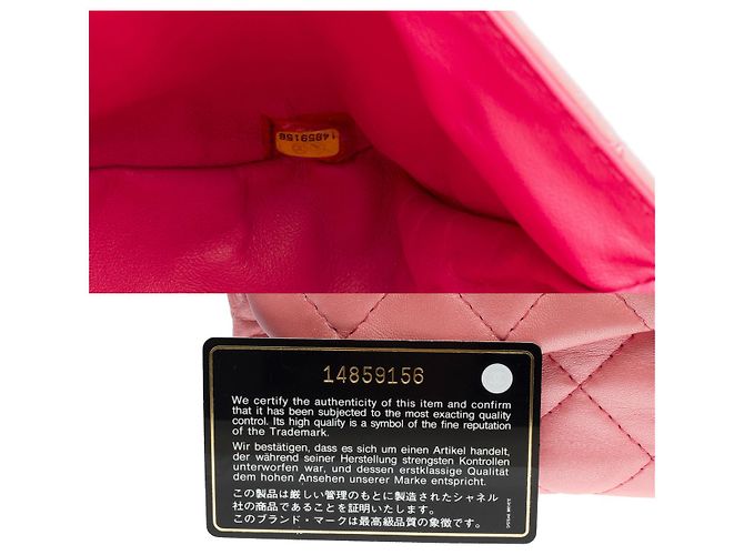 Sac CHANEL Timeless/Classique en Cuir Rose - 101323 - vue 7