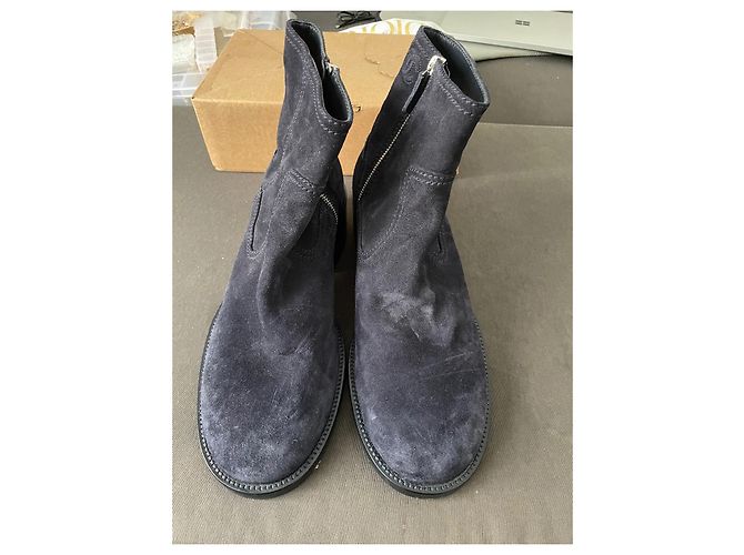 Stivali Chanel Uomo in Scamosciato Blu Navy Marrone - vista 3