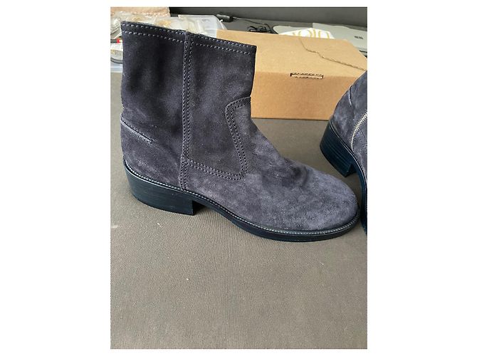 Stivali Chanel Uomo in Scamosciato Blu Navy Marrone - vista 4