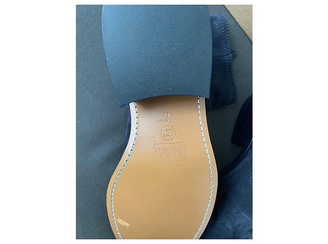 Stivali Chanel Uomo in Scamosciato Blu Navy Marrone - vista 5