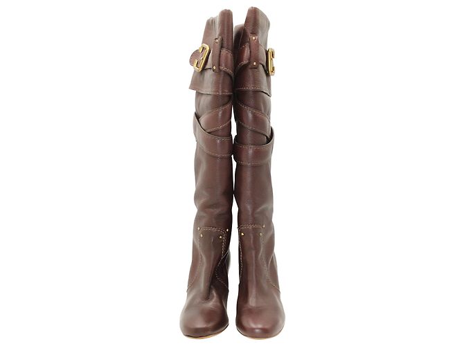 Chloé Botas Chloe Paddington em couro marrom - vista 2