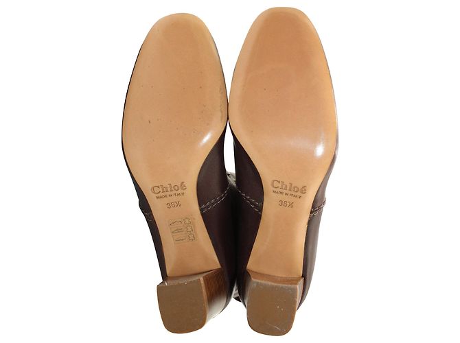 Chloé Botas Chloe Paddington em couro marrom - vista 5