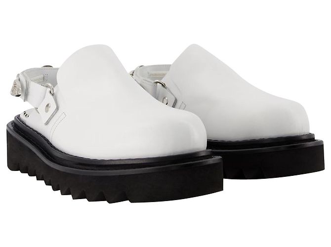 AJ1239 Mules - Toga Pulla - Blanco - Cuero - vista 3