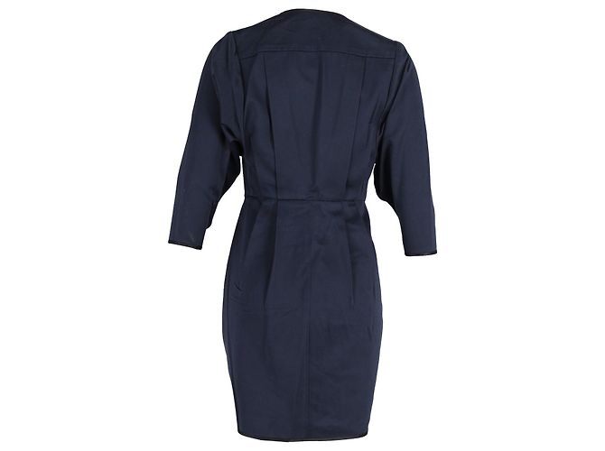 Mini abito a portafoglio Marc Jacobs in cotone blu navy - vista 3