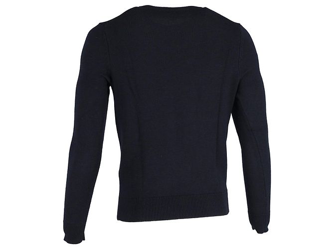 Sandro Paris Lobster Knit Sweater in Navy Blue Wool - view 3