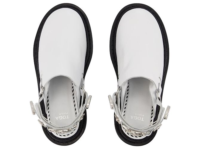 AJ1239 Mules - Toga Pulla - Blanco - Cuero - vista 2