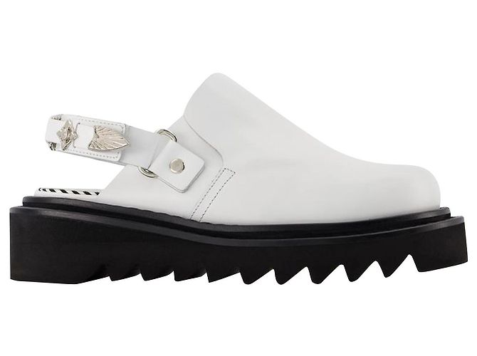 AJ1239 Mules - Toga Pulla - Blanco - Cuero - vista 3