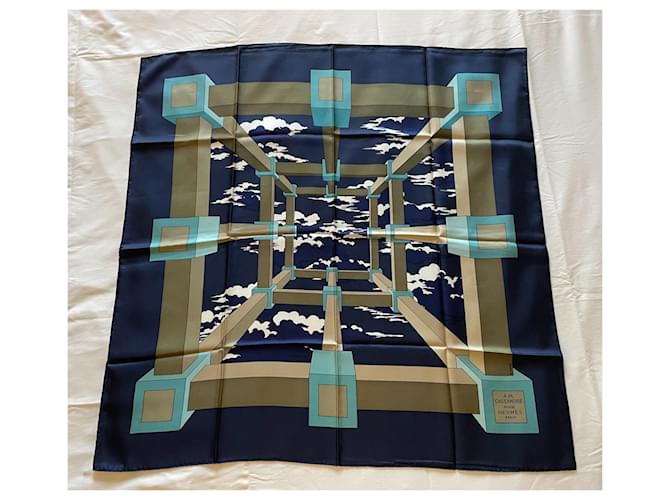 Bufanda Hermès “Perspectiva” Azul marino - vista 2