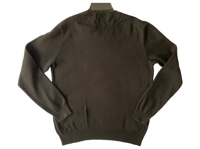 Polo Ralph Lauren schwarzer Baumwollpullover mit V Ausschnitt - Ansicht 2