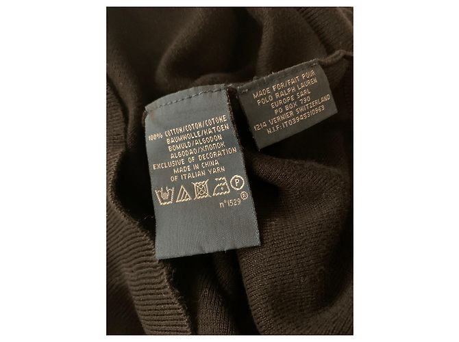 Polo Ralph Lauren schwarzer Baumwollpullover mit V Ausschnitt - Ansicht 5