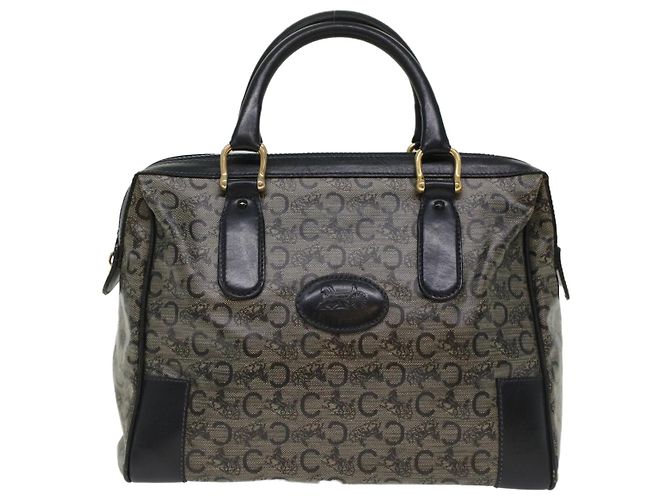 Céline CELINE Borsa a mano in tela macadam con carrozza per cavalli Navy Auth 49448 - vista 13
