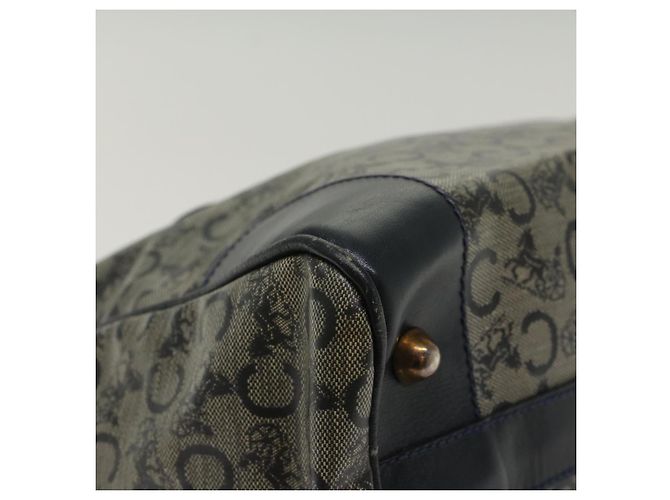 Céline CELINE Borsa a mano in tela macadam con carrozza per cavalli Navy Auth 49448 - vista 15
