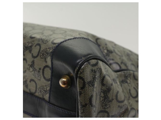 Céline CELINE Borsa a mano in tela macadam con carrozza per cavalli Navy Auth 49448 - vista 16