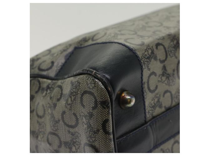Céline CELINE Borsa a mano in tela macadam con carrozza per cavalli Navy Auth 49448 - vista 17