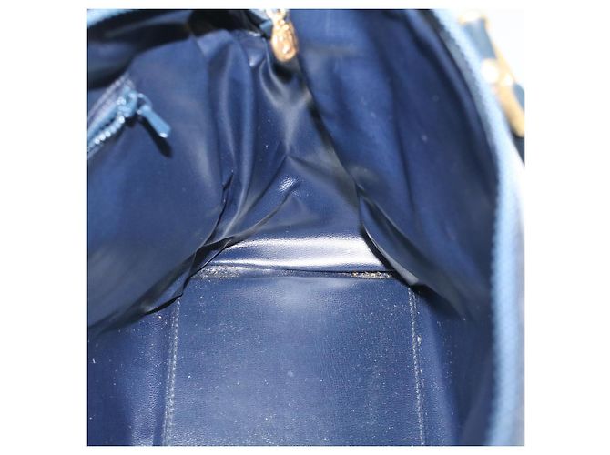 Céline CELINE Borsa a mano in tela macadam con carrozza per cavalli Navy Auth 49448 - vista 21