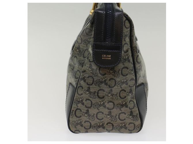 Céline CELINE Borsa a mano in tela macadam con carrozza per cavalli Navy Auth 49448 - vista 3