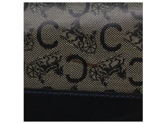 Céline CELINE Borsa a mano in tela macadam con carrozza per cavalli Navy Auth 49448 - vista 6