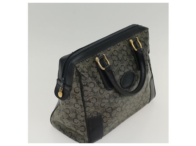 Céline CELINE Borsa a mano in tela macadam con carrozza per cavalli Navy Auth 49448 - vista 7