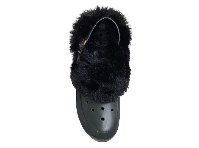 Stella Mc Cartney Schwarze perforierte Trace-Clogs aus Kunstpelz von Stella McCartney - Ansicht 4