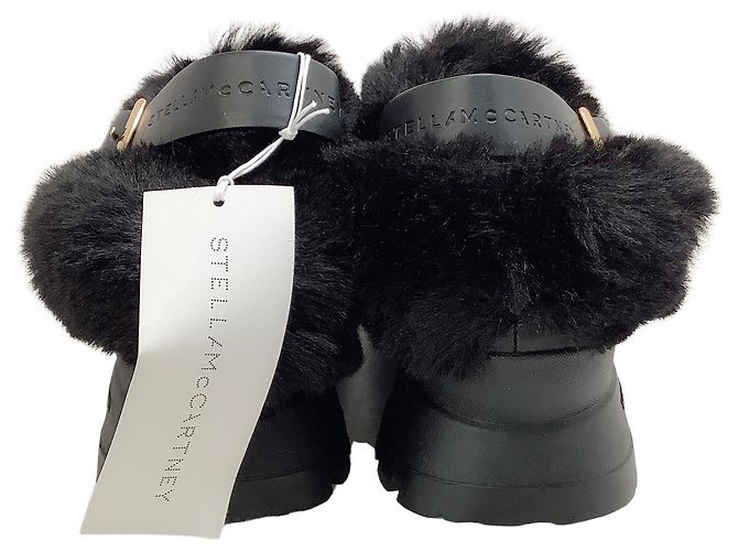 Stella Mc Cartney Schwarze perforierte Trace-Clogs aus Kunstpelz von Stella McCartney - Ansicht 5