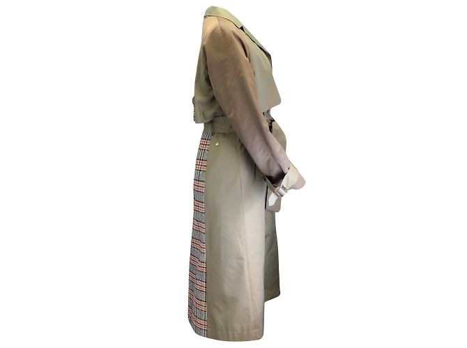 Gabardina iridiscente con cinturón verde oliva de Muveil - vista 2