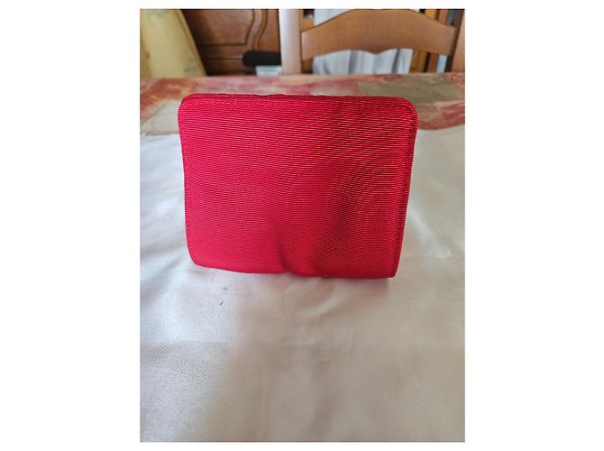 Clutch Christian Dior Rossa in Tessuto Rigato Rosso - vista 5