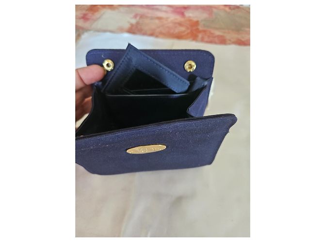 Clutch Christian Dior Blu Navy in Tessuto - vista 3