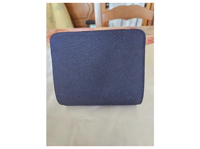 Clutch Christian Dior Blu Navy in Tessuto - vista 4