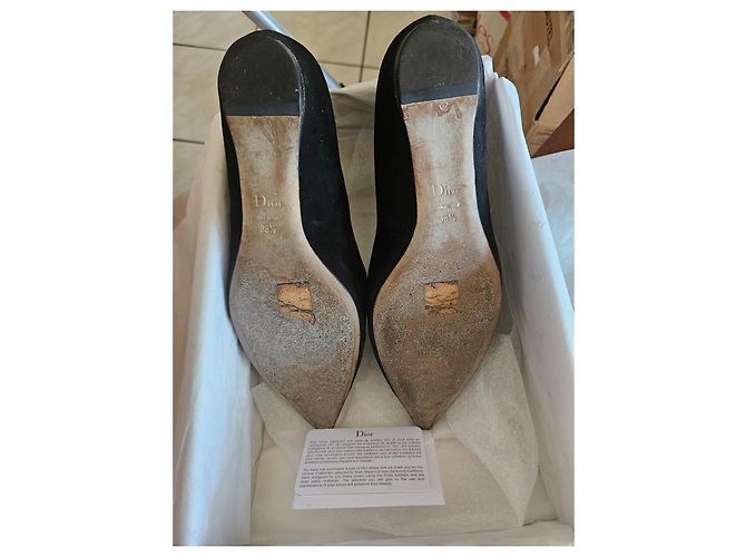 Ballerine Christian Dior Point Velluto Nero e Pelle - vista 3