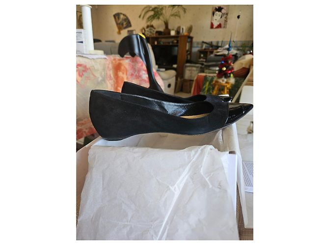 Ballerine Christian Dior Point Velluto Nero e Pelle - vista 6