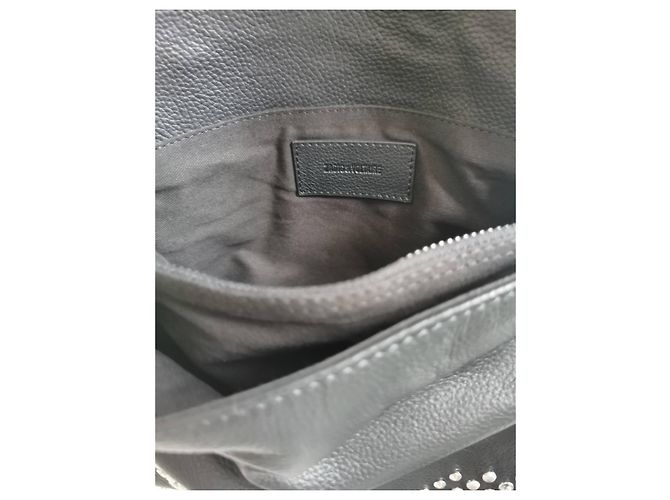 Borsa Rocky Zadig & Voltaire in pelle martellata nera e borchie Nero Silver hardware - vista 11