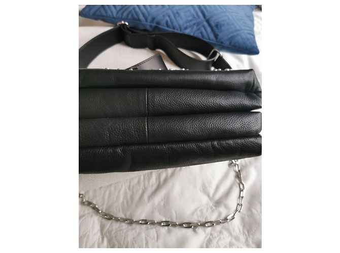 Borsa Rocky Zadig & Voltaire in pelle martellata nera e borchie Nero Silver hardware - vista 12