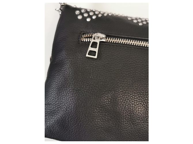 Borsa Rocky Zadig & Voltaire in pelle martellata nera e borchie Nero Silver hardware - vista 14