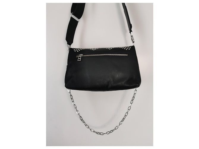 Borsa Rocky Zadig & Voltaire in pelle martellata nera e borchie Nero Silver hardware - vista 15