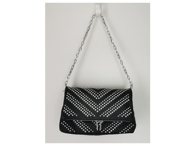 Borsa Rocky Zadig & Voltaire in pelle martellata nera e borchie Nero Silver hardware - vista 2