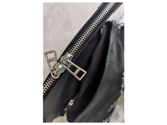Borsa Rocky Zadig & Voltaire in pelle martellata nera e borchie Nero Silver hardware - vista 8