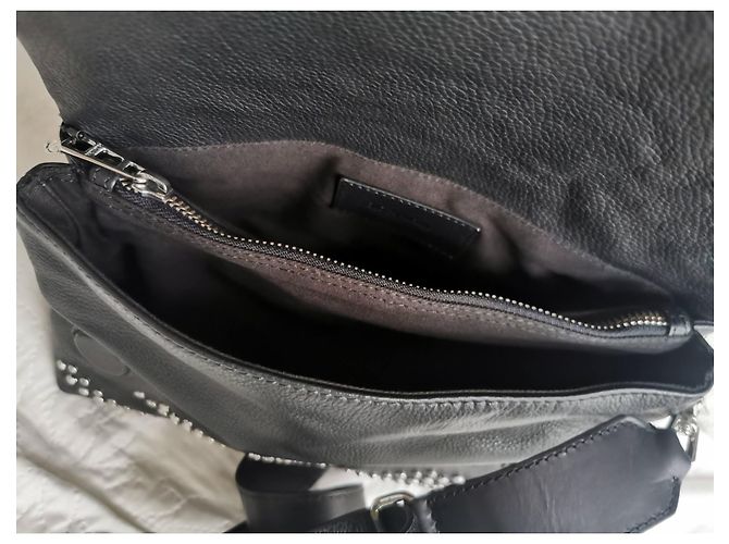 Borsa Rocky Zadig & Voltaire in pelle martellata nera e borchie Nero Silver hardware - vista 9