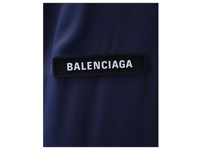 Balenciaga Single-Breasted Blazer Jacket in Navy Blue Viscose - view 3