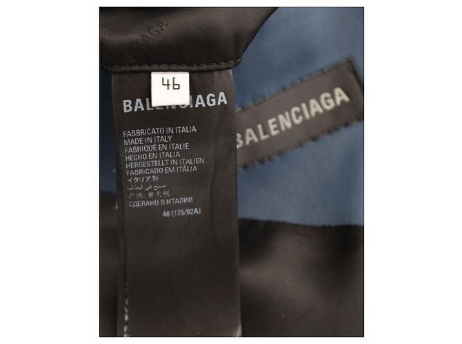Balenciaga Single-Breasted Blazer Jacket in Navy Blue Viscose - view 7