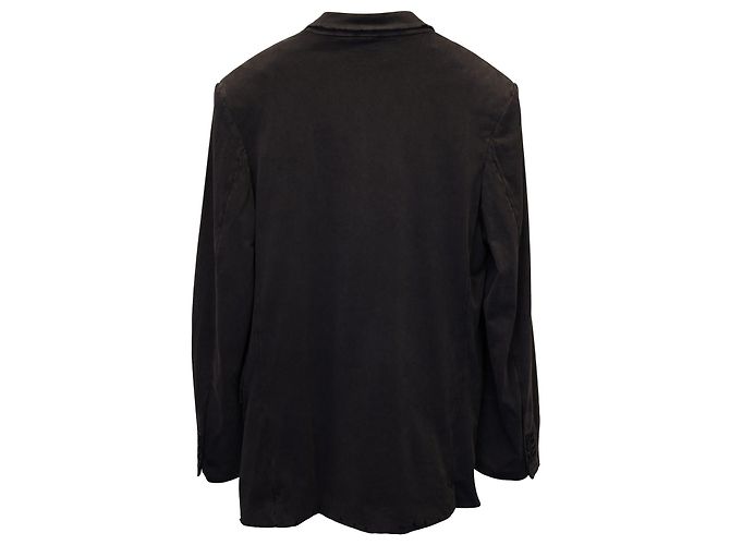 Balenciaga Distressed Blazer Jacket in Black Cotton - view 2