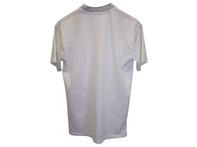 Camiseta con cuello y logo de Acne Studios en algodón blanco - vista 2